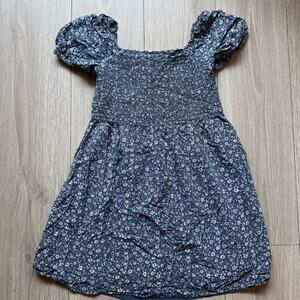 Gap Teen Girl’s Smocked Puff Sleeve Ditzy Floral Mini Dress Cotton Size XXL